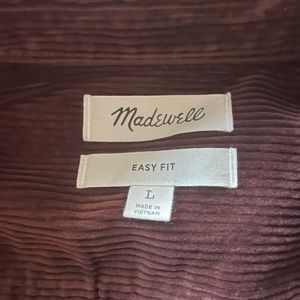 Madewell corduroy button down & madewell striped shirt